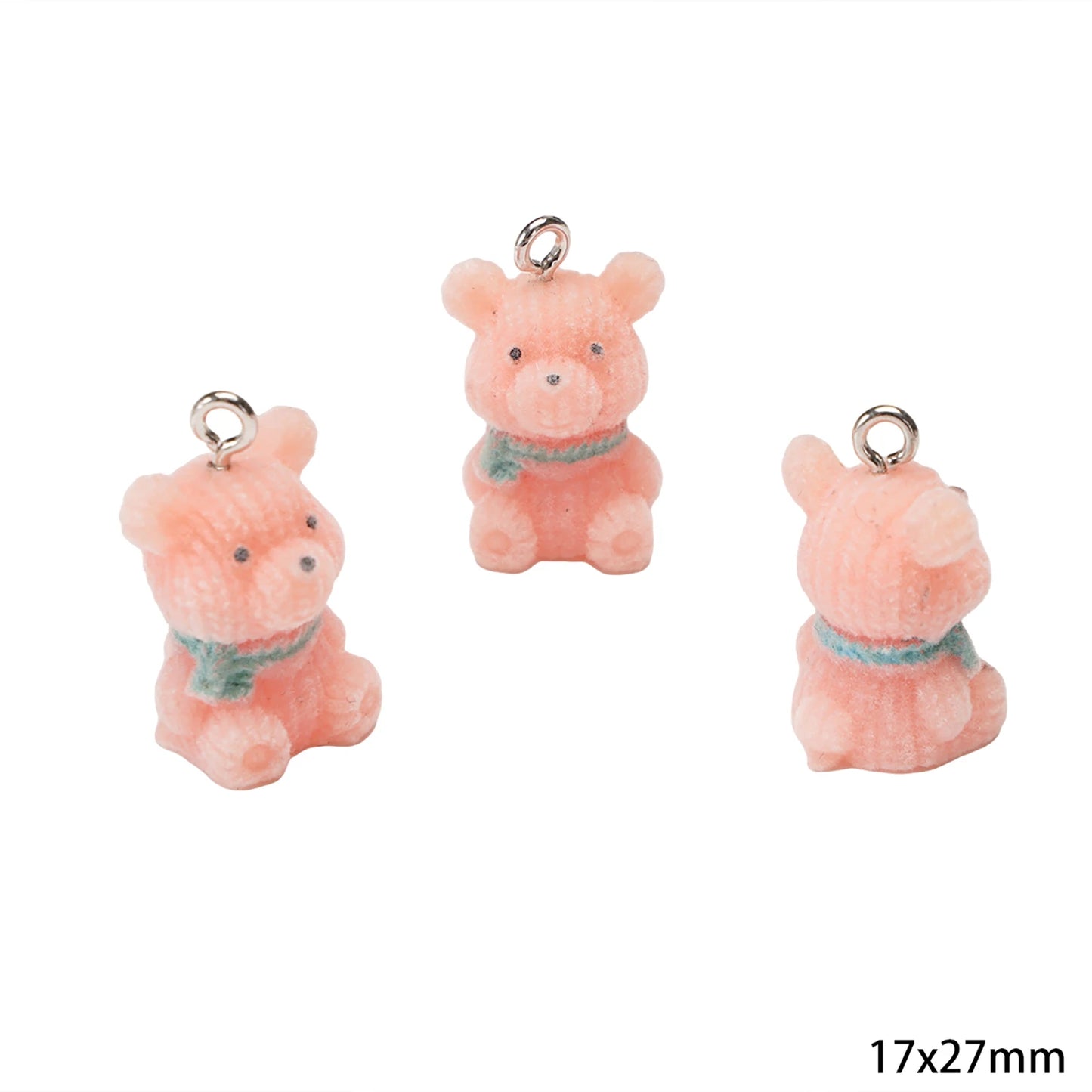 1Pcs 3D Flocking Resin Charms Cartoon Animal Pendant for Necklace Earrings Keychain Making DIY Jewelry Accessories Wholesale