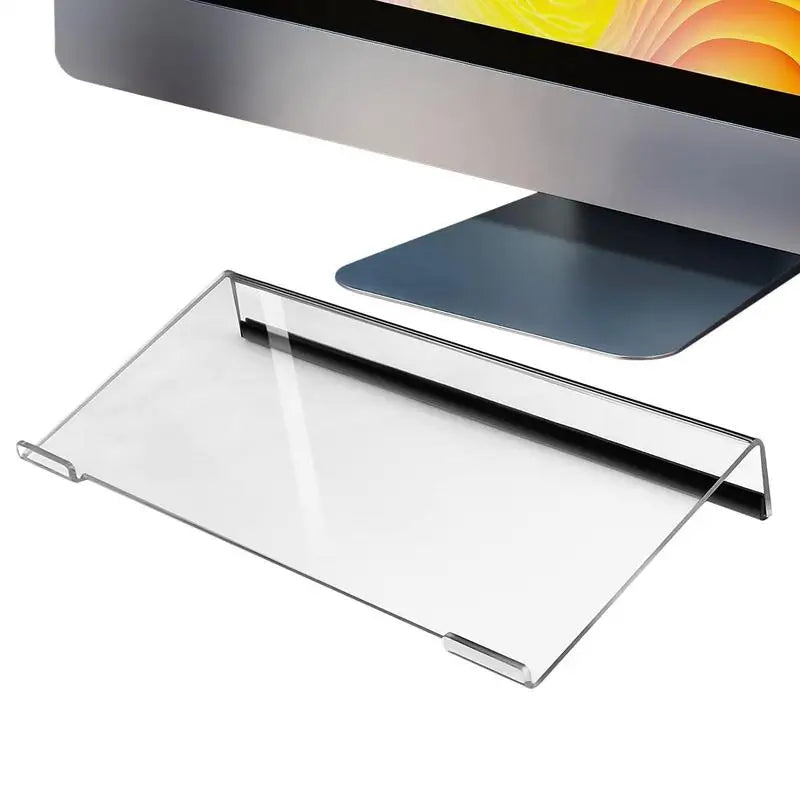 Acrylic PC Keyboard Display TrayTilted Keyboard Holder Clear Game Essential Keyboard RiserStand Notebook Computer KeyboardFeet