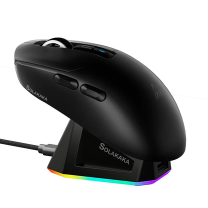 SOLAKAKA SM822 SM820 Gaming Mouse Tri-Mode 2.4GHz/Bluetooth/Wired PAW3311 24000DPI Macro Gaming Mouse with Charging Dock