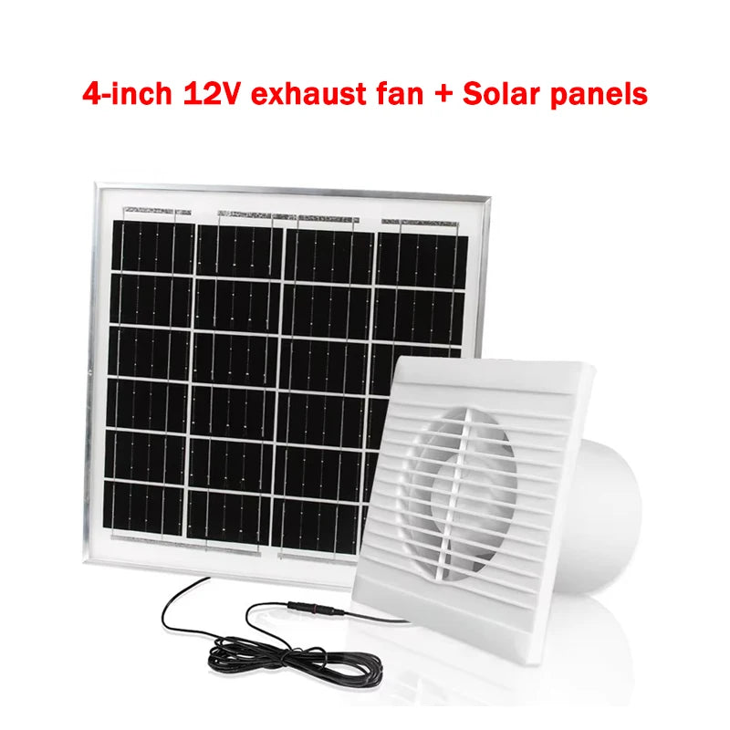 8W Solar Exhaust Fan 12V Air Blower High Speed Ventilator Energy-saving Anti-Mosquito Design Kitchen Bathroom Chicken/Duck Coop
