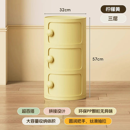 Modern Simple Home Bedroom Bedside Table Nightstands Creative Round Storage Locker Cabinet Nightstand Side Tables Furniture