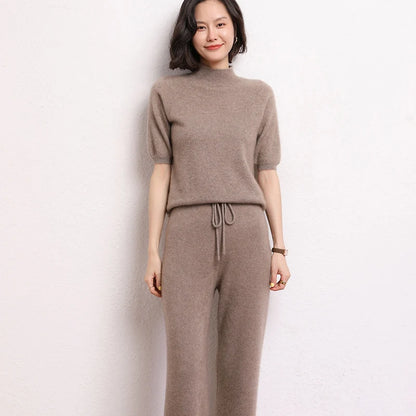 Hot Sale 100% Cashmere Women's Sweaters And Pullovers Autumn Female Casual Clothing Short Sleeve Soft Jumper Tops Spring