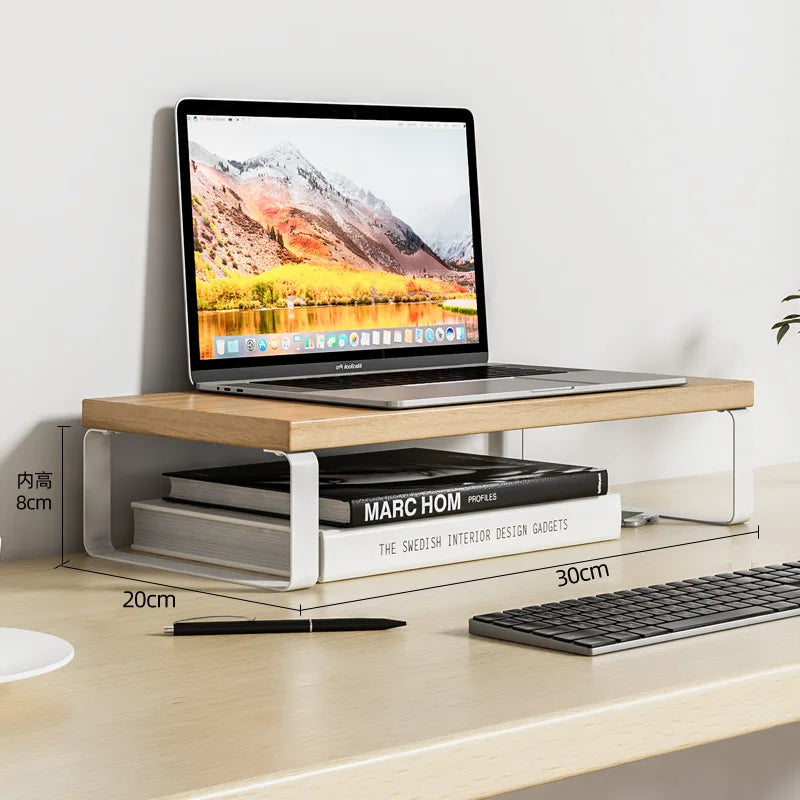 Hot 30/40cm Base Bracket Monitor Raising Stand  Desktop Computer Heightening Shelf Home Office Storage Holders Rack Organizer