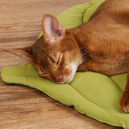 Leaf Shaped Pet Bed Mat Soft Cotton Double Sided Cushion Washable Non-slip Sleep Blanket Floor Rug Warm Sleeping Pad