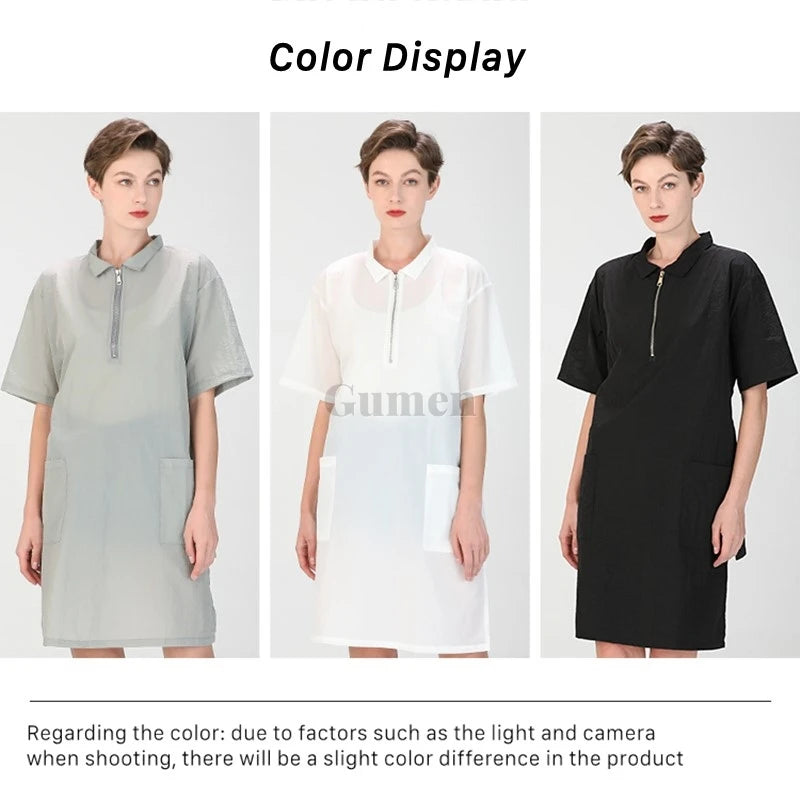 Short Sleeve Dog Grooming Clothing Summer Pet Groomer Work Clothes Waterproof Pet Shop Uniform Hair Salon Smock Hairdresser Robe