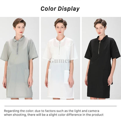 Short Sleeve Dog Grooming Clothing Summer Pet Groomer Work Clothes Waterproof Pet Shop Uniform Hair Salon Smock Hairdresser Robe