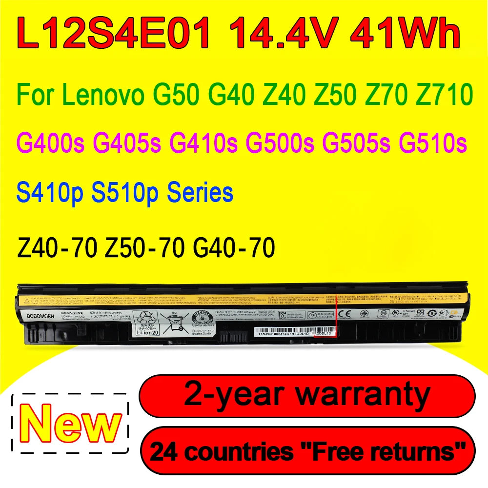 New L12M4E01 L12S4A02 Laptop Battery For Lenovo Z50-70 Z50 G505S G400S Z40 Z50 G40-45 G50-30 G50-70 G50-75 G50-80