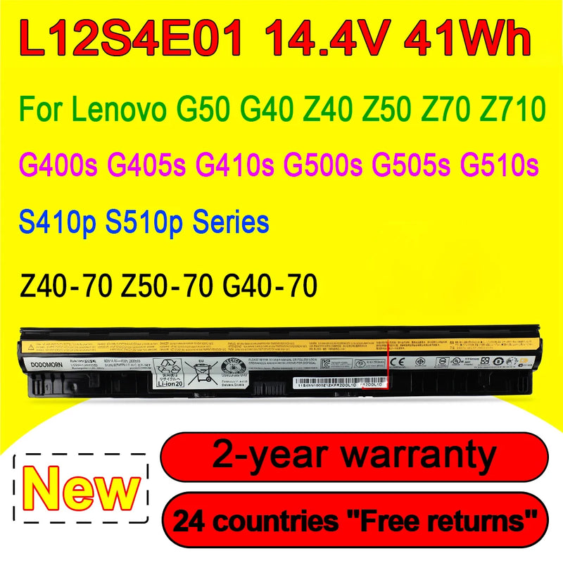 New L12M4E01 L12S4A02 Laptop Battery For Lenovo Z50-70 Z50 G505S G400S Z40 Z50 G40-45 G50-30 G50-70 G50-75 G50-80
