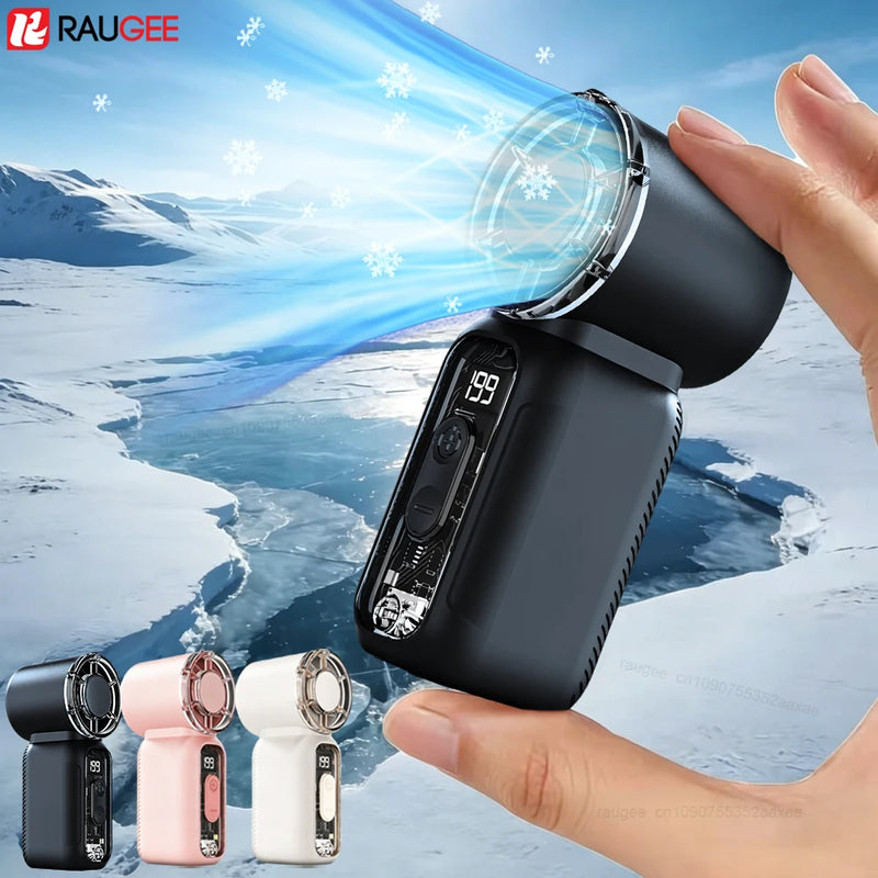 Portable Handheld Mini Fan 11500RPM High Speed Personal Fan USB Rechargeable Fans with Lanyard LED Display for Travel Outdoor