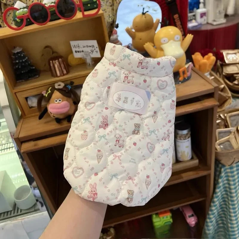Cute Winter Pet Clothes Teddy Bear High Neck For Small Dog Parkas Warm Pet Vest Jacket Pet Coat Bear Cat Vest Puppy Clothing
