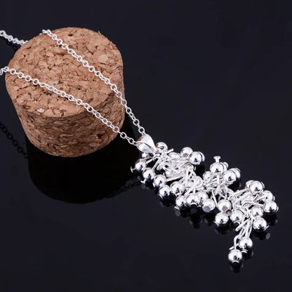 925 sterling Silver fine Grape beads pendant Jewelry set earrings necklaces for women wedding accessories party gifts