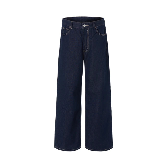 2025 Autumn/Winter High Quality American Danny Original Cow Red Ear Curled Edge Jeans Men's Straight Tube Loose Long Pants
