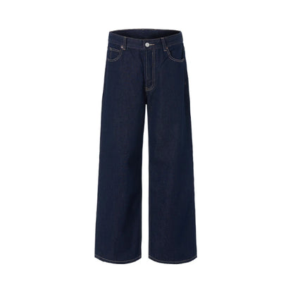 2025 Autumn/Winter High Quality American Danny Original Cow Red Ear Curled Edge Jeans Men's Straight Tube Loose Long Pants