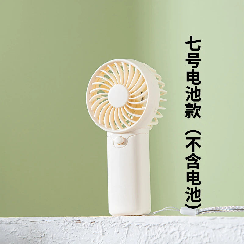 Portable Hand Fan Compact Size Lightweight Powerful Wind Student Daily Carry Camping Personal Cooling Device