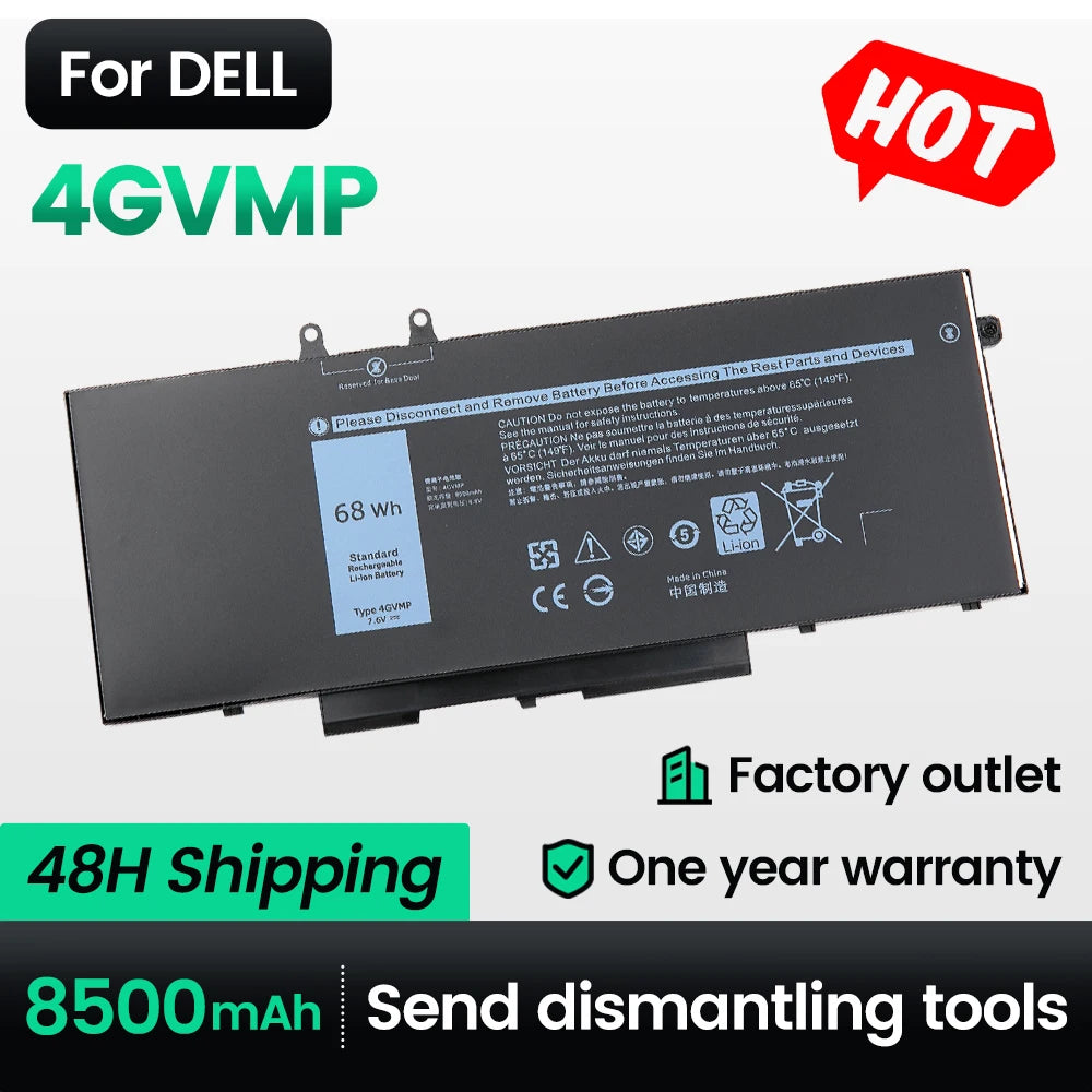 Keyuan 4GVMP New Battery R8D7N For Dell 5400 Latitude 5500 Precision 3540 |3541 |3550 Inspiron 7590|7591