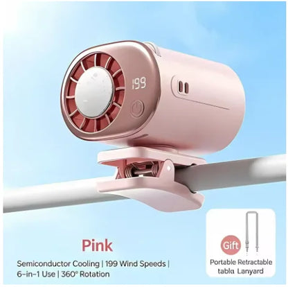 Portable Semiconductor Air Cooler, Umbrella Hanging Clip Fan, Handheld Mini Desktop Fan, High-Speed Electric Fan, Car Mounted