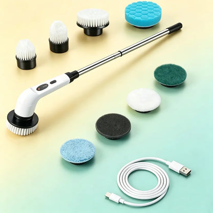 Household Cordless Multipurpose Spin Scrubber Kitchen Gadgets Hair Brushes Bathroom Broom Toilet Mops Electric Cleaning Brush