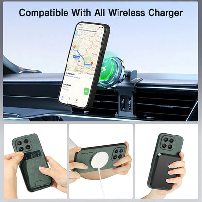 Phone Case For Xiaomi 17 ﻿Magnetic Retro Soft Leather Funda Coque