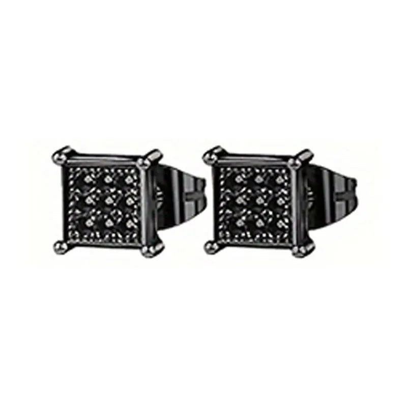 21 pairs of men's stainless steel earrings, circular CZ earrings, hypoallergenic earrings, unisex perforated earrings