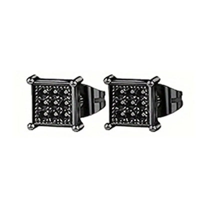 21 pairs of men's stainless steel earrings, circular CZ earrings, hypoallergenic earrings, unisex perforated earrings