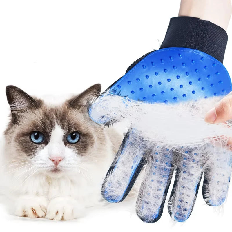 Pet Grooming Gloves Set for Dogs Cats Silicone Massage Hair Removal Deshedding Bathing Bonding Massage Glove Hair Remove Brush