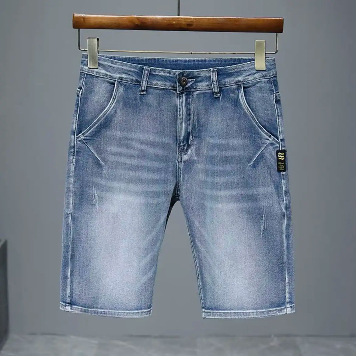 New 2025 Beggar Cat Whisker Big Hole Popular Pants Men's Summer Trendy Brand Washed Blue Denim Shorts Streetwear Ripped Jeans