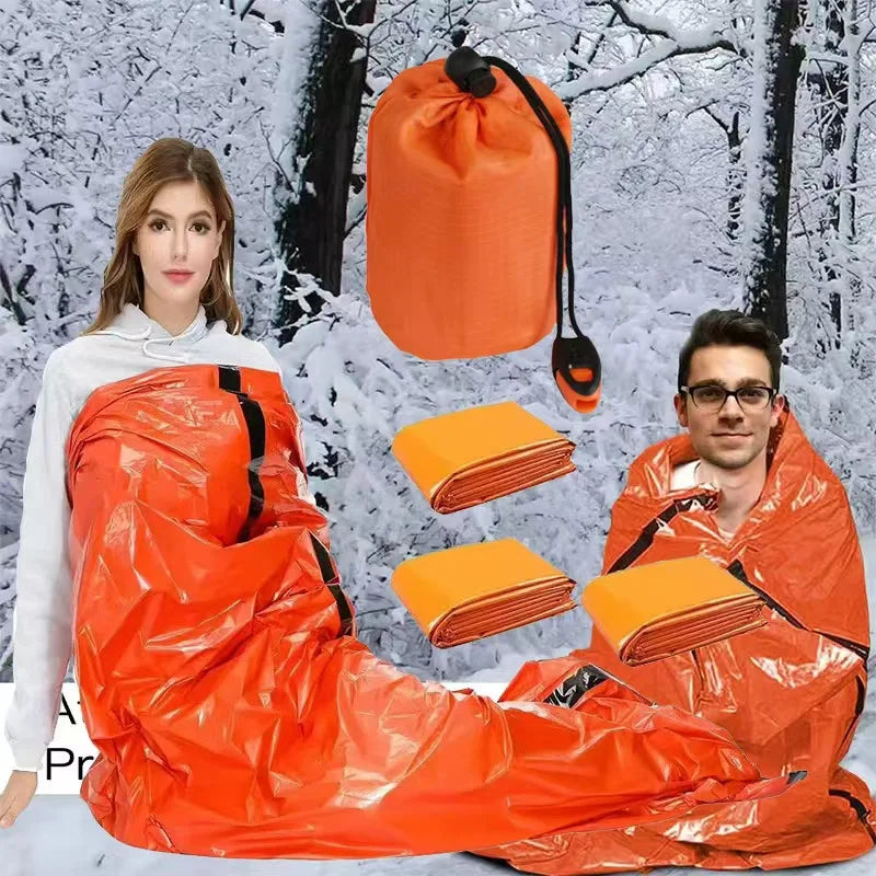 Portable Outdoor Emergency Sleeping Bag with PE Aluminum Foil Insulation Waterproof design for Camping Hiking Travel