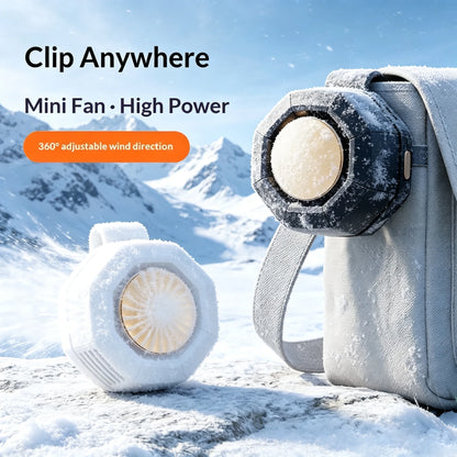 Portable Fan Mini Handheld Rechargeable Bladeless Electric Fan Clip Waist Fan Suitable for Outdoor Ventilation Desktop Small Fan