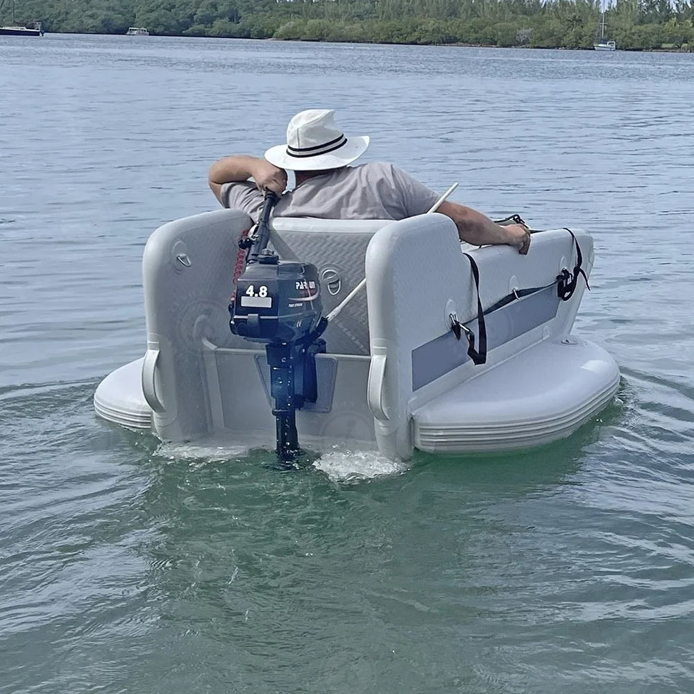 Inflatable Kart Boat Portable Inflatable Fishing Boat Watercraft With Engine Water Floating Entertainment