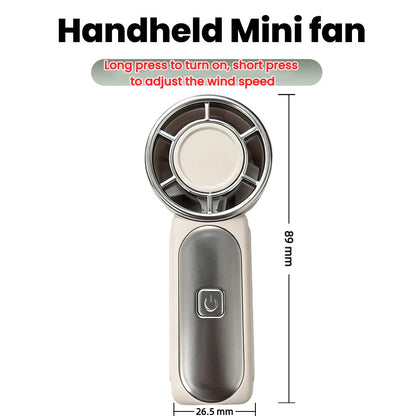 Mini Fan Handheld Portable Outdoor Small Fan 5-speed Adjust Ultra Mini Fan Type-C Rechargeable Home Office Summer Cooling Fans