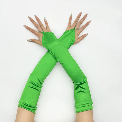 Ladies' Gloves, Long Hook-Finger Tinted Gloves, Ball Gloves, Bride's Wedding Dress Gloves, Sun-Protective Fashion Gloves C101