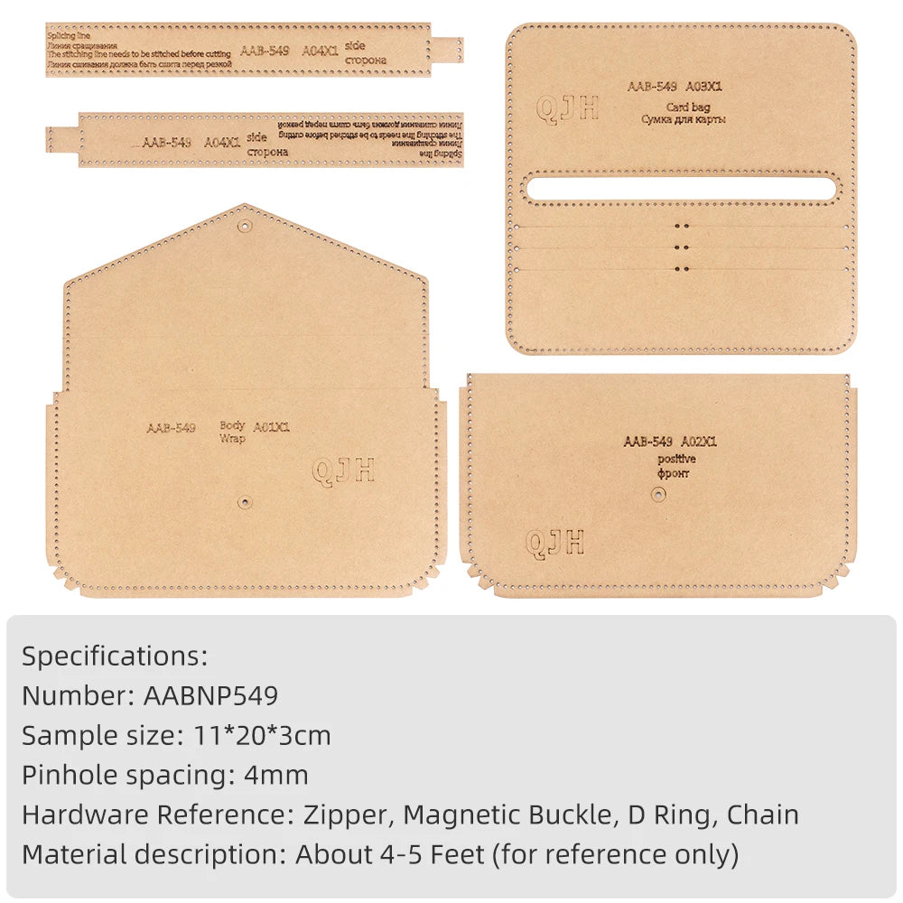 Large Capacity Purse/Storage Bag/Clutch Bag/Bucket Bag, Kraft Paper with Holes DIY Leather Handmade Craft Template, Special Gift
