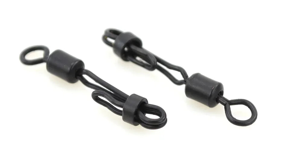 Hirisi 10pcs Quick Change Swivel With Clam Lock Clip For Carp Fishing Terminal Tackle Freshwater Fishing Accessories