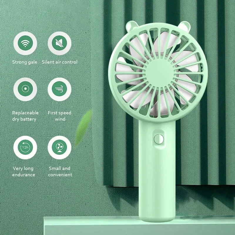 Mini USB Rechargeable Handheld Fan, Mute Portable Cooling Fan for Eyelash Makeup Desk Outdoor