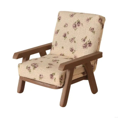 Living Room Sofa 1/12 Scale Wooden Base Cloth Covered Mini Furniture for Doll House Accessories and Collectibles A2UB