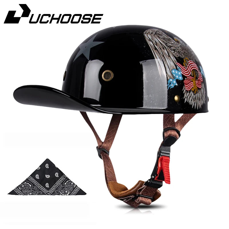 Motorcycle Helmet Electric Vehicle Riding Locomotive for Retro Half Helmet Four Seasons Universal Helmet Helmet