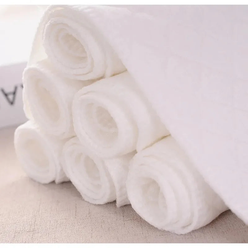 10Pcs Baby Diapers Reusable Washable Cotton Diaper Ecological Nappies Insert Cotton Cloth Breathable Absorbent Cloth Diapers