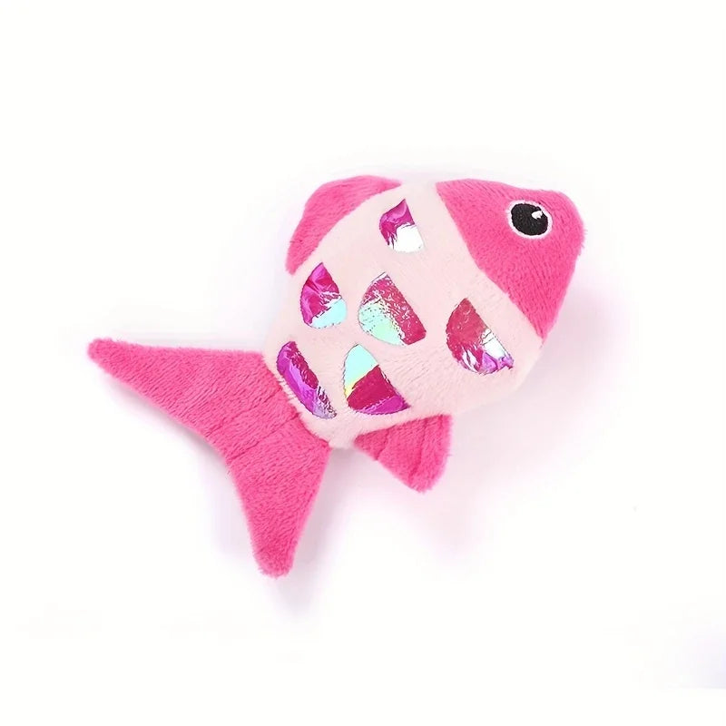 Colorful Pet Cat Toys Fish Crinkle Paper Plush Pet Toys Durable Biting Pet Cat Kicker Toy Teeth Grinding Cat Kitten Catnip Toys