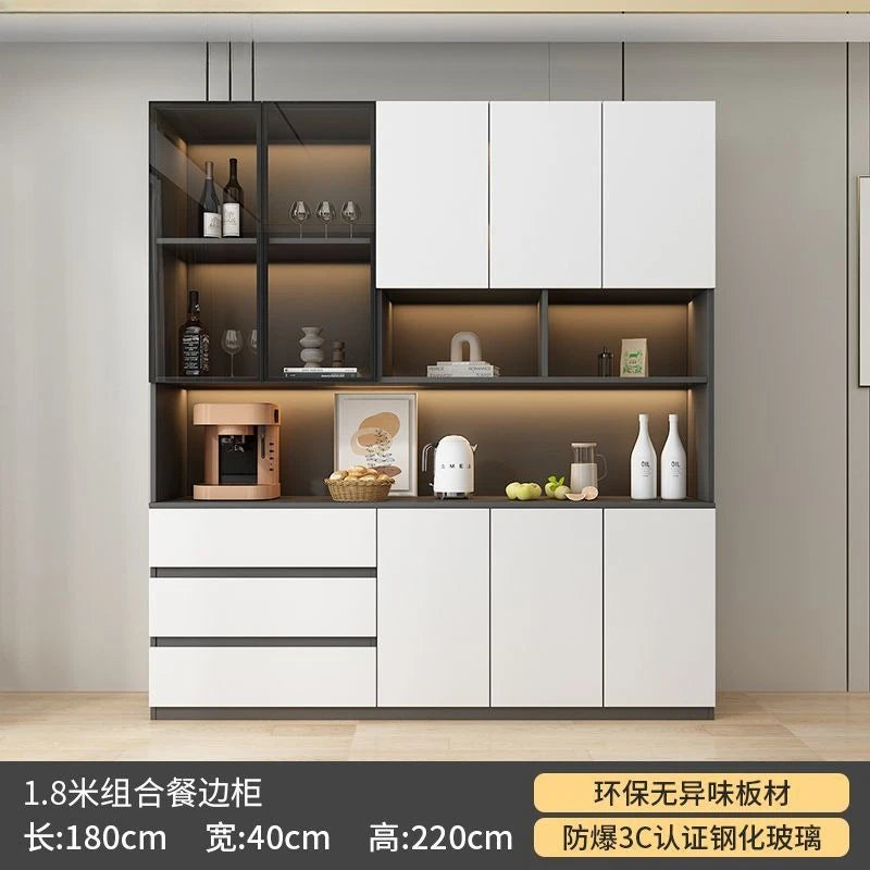 Side cabinet, wall cabinet, premium version, living room storage cabinet, track glass door