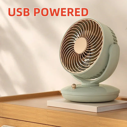 Portable Oscillating Mini Fan, USB Rechargeable Desk Fan with Long Battery Life, Personal Small Fan for Dorm, Car & Indoor Use