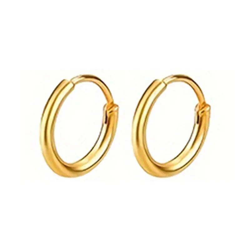 21 pairs of men's stainless steel earrings, circular CZ earrings, hypoallergenic earrings, unisex perforated earrings
