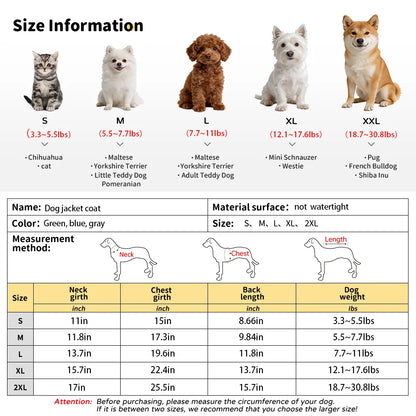 Winter Pet Coat Clothes for Dogs Winter Clothing Warm Dog Clothes for Small Dogs   Coat Winter Clothes Chihuahua