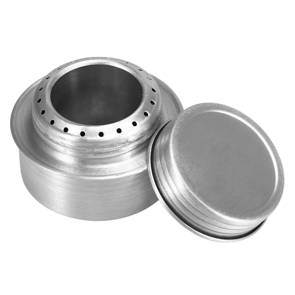 Portable Mini Alcohol Camping Stove with Foldable Stand, Stainless Steel Stove for Outdoor Picnic Emergency Heating Cooking