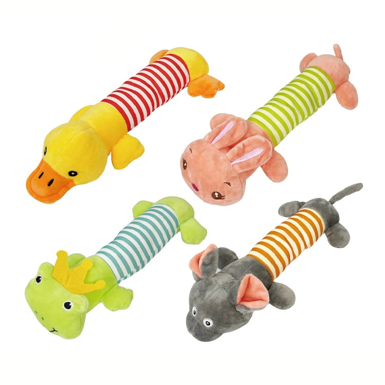 Dog Squeaker Toys for Boredom, Teeth Grinding Teeth Cleaning Stuffed Plush Toys for Small Medium Breed Dog Pet Supplies