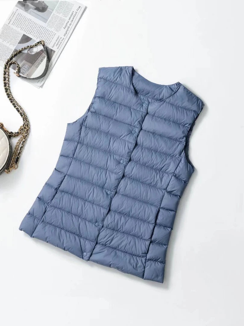 NewBang Women's Matt Fabric Waistcoat Warm Vests Ultra Light Down Vest Women Portable Warm Sleeveless Winter Liner