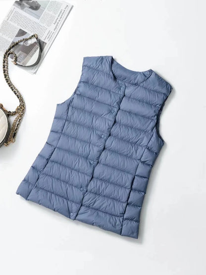 NewBang Women's Matt Fabric Waistcoat Warm Vests Ultra Light Down Vest Women Portable Warm Sleeveless Winter Liner
