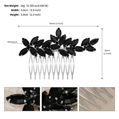 Dark Style Bridal Hair Comb Black Series Wedding Headpiece Hair Accessories Fashionable Holiday Halloween Party Gifts For Women