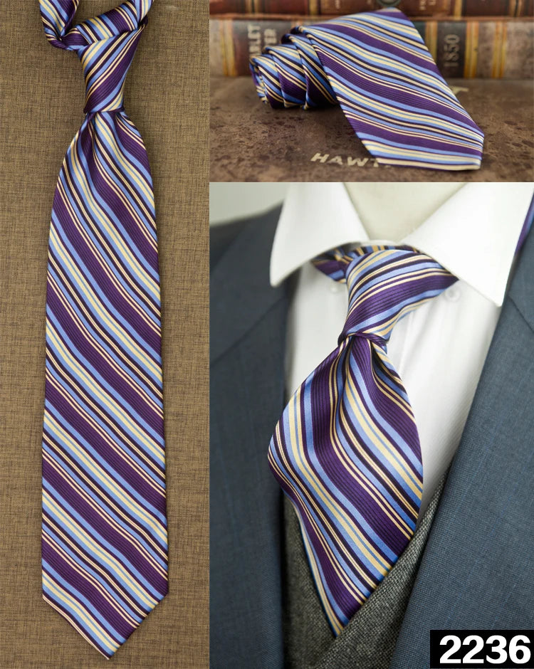 Ties Unusual Pattern Checked Abstract Polka Dots Stripes 100% Silk Jacquard Woven Fashion Brand New Casual Formal Party