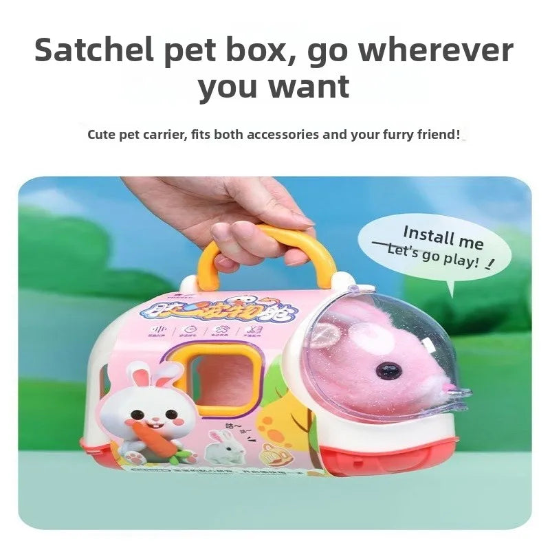 New Children's Simulation of Electric Plush Animal Toys, Play House Gifts for Boys and Girls with Sound Pet Toy Sets with Cages！