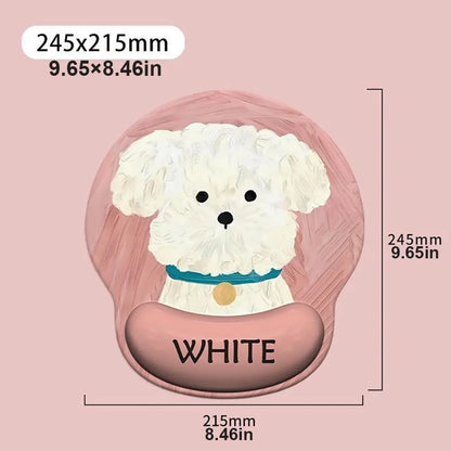 Cute Cartoon Mouse Pad with Wrist Rest Anti-Slip Rubber Puppy Mouse Pad HD Printing Cute Wrist Rest Pad Desktop Setup